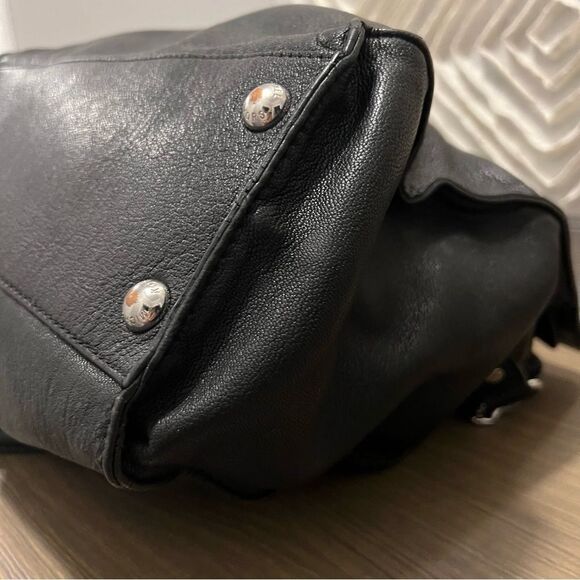 Michael Kors Black Hamilton Slouch Satchel Pebbled Soft Leather Silver Padlock - Picture 11 of 16